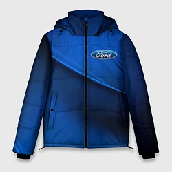 Куртка зимняя мужская Ford - синяя абстракция, цвет: 3D-красный