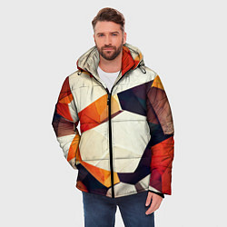 Куртка зимняя мужская Объёмная геометрическая абстракция, цвет: 3D-черный — фото 2
