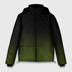 Мужская зимняя куртка Черный и хвойный зеленый градиент
