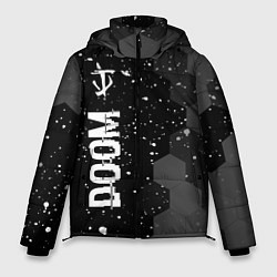 Куртка зимняя мужская Doom glitch на темном фоне: по-вертикали, цвет: 3D-черный