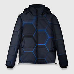 Куртка зимняя мужская Неоновая броня голубая, цвет: 3D-красный