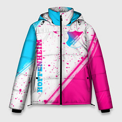 Куртка зимняя мужская Hoffenheim neon gradient style: надпись, символ, цвет: 3D-черный