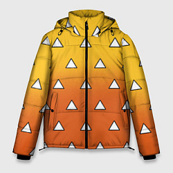 Мужская зимняя куртка Оранжевое кимоно с треугольниками - Зеницу клинок