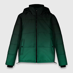 Мужская зимняя куртка Черный и бирюзово - зеленый, текстурированный под