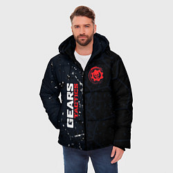 Куртка зимняя мужская Gears of War красно-белой лого на темном фоне, цвет: 3D-светло-серый — фото 2