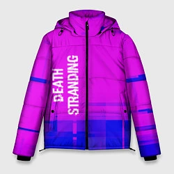 Куртка зимняя мужская Death Stranding glitch text effect: по-вертикали, цвет: 3D-черный
