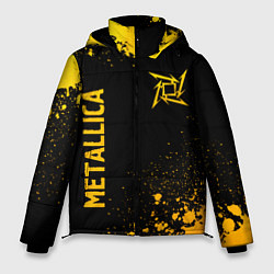 Куртка зимняя мужская Metallica - gold gradient: надпись, символ, цвет: 3D-черный