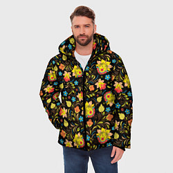 Куртка зимняя мужская Русский яркий узор, цвет: 3D-черный — фото 2