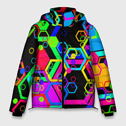 Мужская зимняя куртка Разноцветная геометрическая текстура