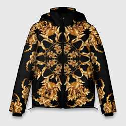 Куртка зимняя мужская Золотая гжель солнечный цветок, цвет: 3D-красный