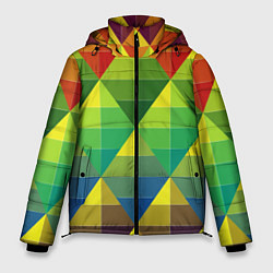 Куртка зимняя мужская Узор из разноцветных фигур, цвет: 3D-светло-серый