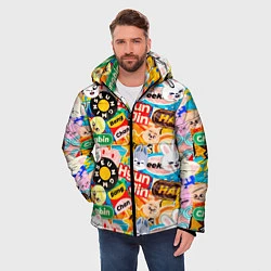 Куртка зимняя мужская Skzoo stickers characters, цвет: 3D-светло-серый — фото 2