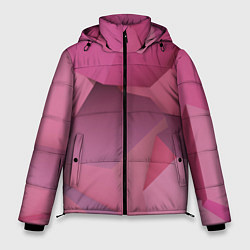 Куртка зимняя мужская Розовые геометрические фигуры, цвет: 3D-светло-серый