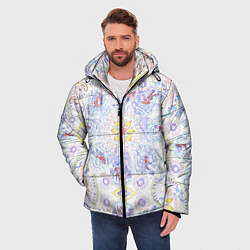 Куртка зимняя мужская Рисунок чернилами осень среди людей, цвет: 3D-светло-серый — фото 2