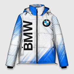 Куртка зимняя мужская Bmw синяя текстура, цвет: 3D-светло-серый