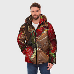 Куртка зимняя мужская Клубника и шоколад Рошен, цвет: 3D-красный — фото 2