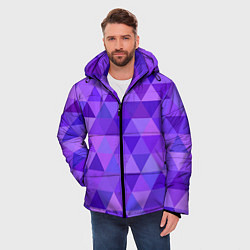 Куртка зимняя мужская Фиолетовые фигуры, цвет: 3D-светло-серый — фото 2