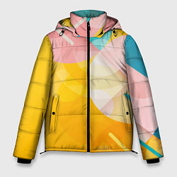 Куртка зимняя мужская Геометрическая абстракция в солнечных тонах, цвет: 3D-светло-серый