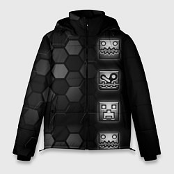 Куртка зимняя мужская Geometry Dash game, цвет: 3D-светло-серый