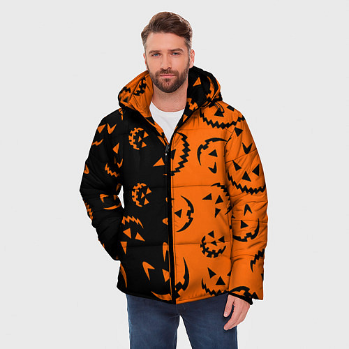 Мужская зимняя куртка Улыбка Джека / 3D-Светло-серый – фото 3