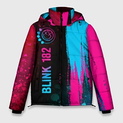 Куртка зимняя мужская Blink 182 - neon gradient: по-вертикали, цвет: 3D-черный