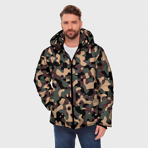 Мужская зимняя куртка Камуфляж Woodland / 3D-Светло-серый – фото 3