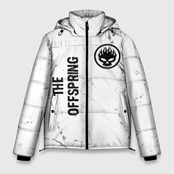 Куртка зимняя мужская The Offspring glitch на светлом фоне: надпись, сим, цвет: 3D-черный