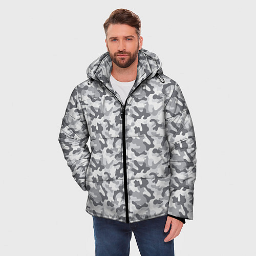 Мужская зимняя куртка Камуфляж зимний мелкий / 3D-Светло-серый – фото 3