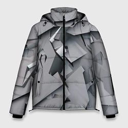 Куртка зимняя мужская Металлическая хаотичная броня, цвет: 3D-светло-серый