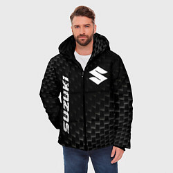 Куртка зимняя мужская Suzuki карбоновый фон, цвет: 3D-черный — фото 2