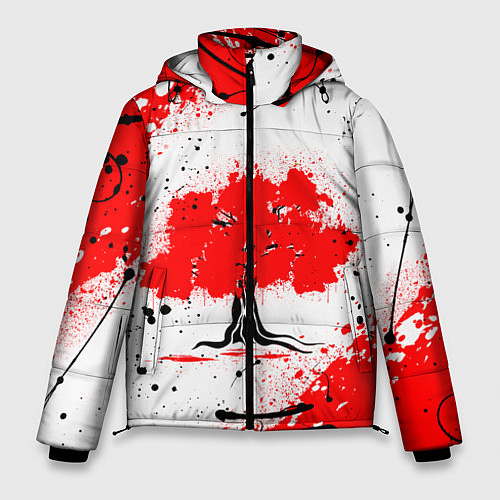 Мужская зимняя куртка Цветущая сакура / 3D-Светло-серый – фото 1
