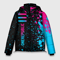 Куртка зимняя мужская OneRepublic - neon gradient: по-вертикали, цвет: 3D-черный