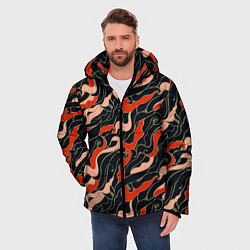 Куртка зимняя мужская Japanese pattern, цвет: 3D-черный — фото 2