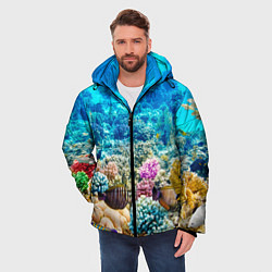Куртка зимняя мужская Дно морское, цвет: 3D-красный — фото 2