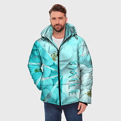 Куртка зимняя мужская Нежный цветочный smile, цвет: 3D-красный — фото 2