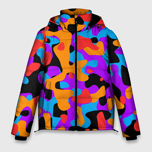 Мужская зимняя куртка Абстракция - благородные цвета / 3D-Светло-серый – фото 1