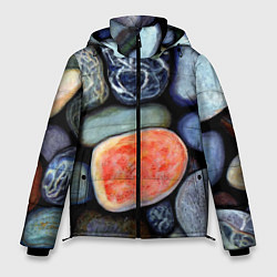 Куртка зимняя мужская Цветные камушки, цвет: 3D-красный