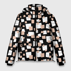 Куртка зимняя мужская Геометрические фигуры разных размеров, цвет: 3D-черный