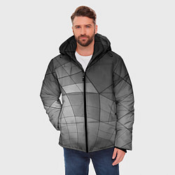 Куртка зимняя мужская Металлические серые пластины, цвет: 3D-светло-серый — фото 2
