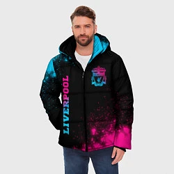 Куртка зимняя мужская Liverpool - neon gradient: надпись, символ, цвет: 3D-черный — фото 2