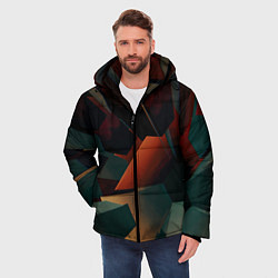 Куртка зимняя мужская Геометрические абстрактные линии и столбы, цвет: 3D-светло-серый — фото 2