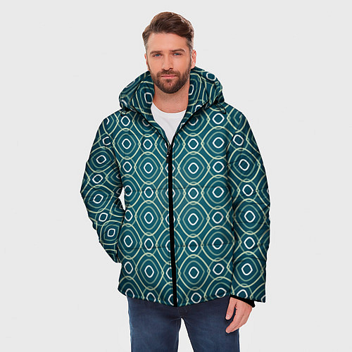 Мужская зимняя куртка Светло-зелёная текстура / 3D-Красный – фото 3