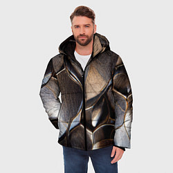 Куртка зимняя мужская Бронзовая чешуя дракона доспех, цвет: 3D-черный — фото 2