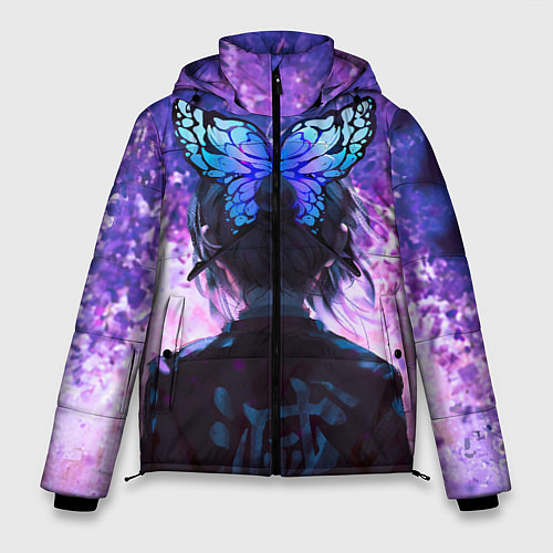 Мужская зимняя куртка Шинобу Кочо - Великолепная бабочка / 3D-Светло-серый – фото 1