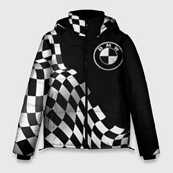 Куртка зимняя мужская BMW racing flag, цвет: 3D-черный