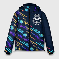 Куртка зимняя мужская Real Madrid градиентные мячи, цвет: 3D-черный