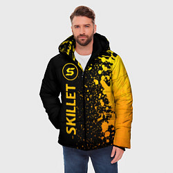 Куртка зимняя мужская Skillet - gold gradient: по-вертикали, цвет: 3D-черный — фото 2