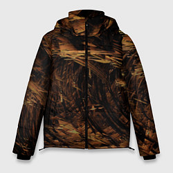 Куртка зимняя мужская Абстрактные лиственные краски, цвет: 3D-светло-серый