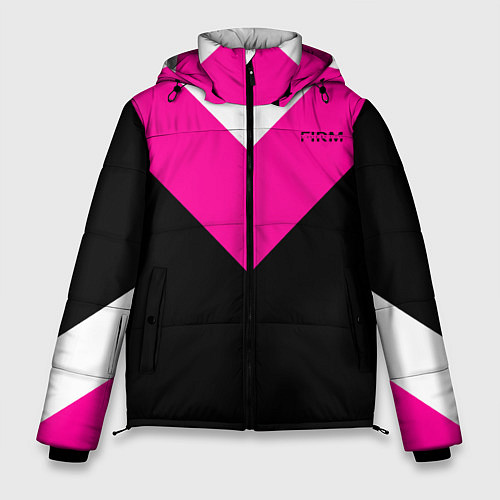 Мужская зимняя куртка FIRM черный с розовой вставкой / 3D-Светло-серый – фото 1