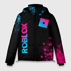 Куртка зимняя мужская Roblox - neon gradient: надпись, символ, цвет: 3D-светло-серый